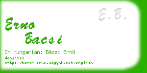 erno bacsi business card