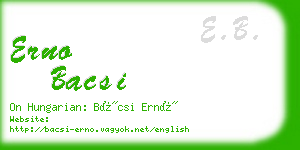 erno bacsi business card